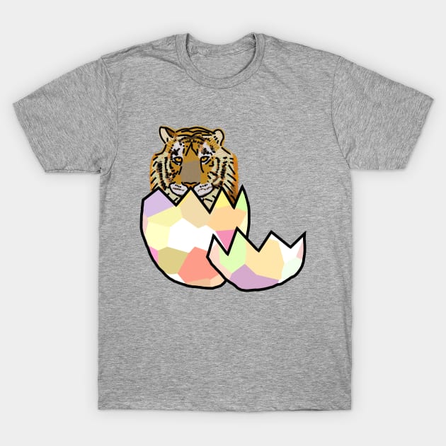 Tiger Hatching from Easter Egg T-Shirt by ellenhenryart